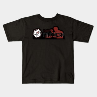 Almost Critical D20 Rolling Logo on Black/Dark Background T-Shirt Kids T-Shirt
